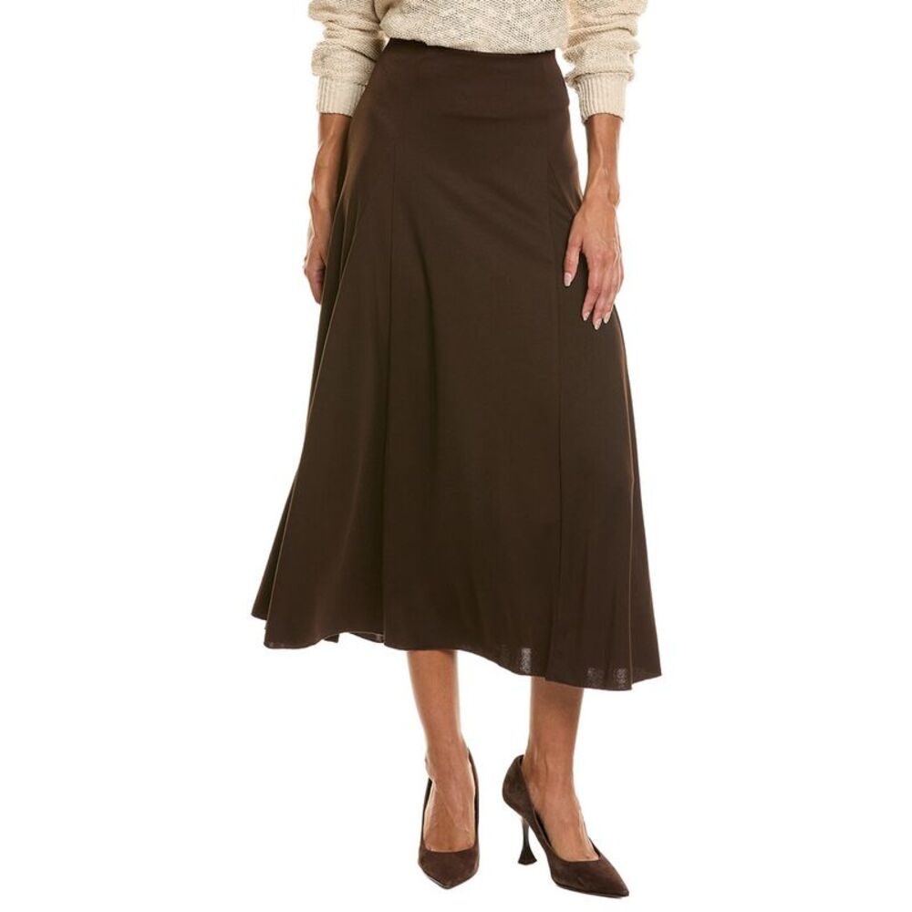T Tahari Womens  Pull On A-Line Skirt, Brown
